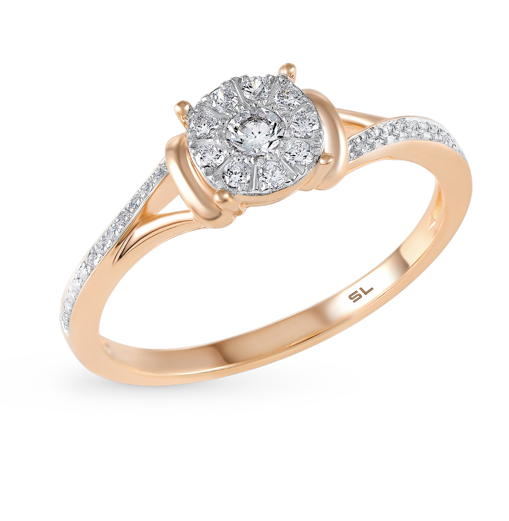 Золотое кольцо с бриллиантами санлайт. Санлайт кольцо с бриллиантом. Санлайт кольцо с бриллиантом золото.