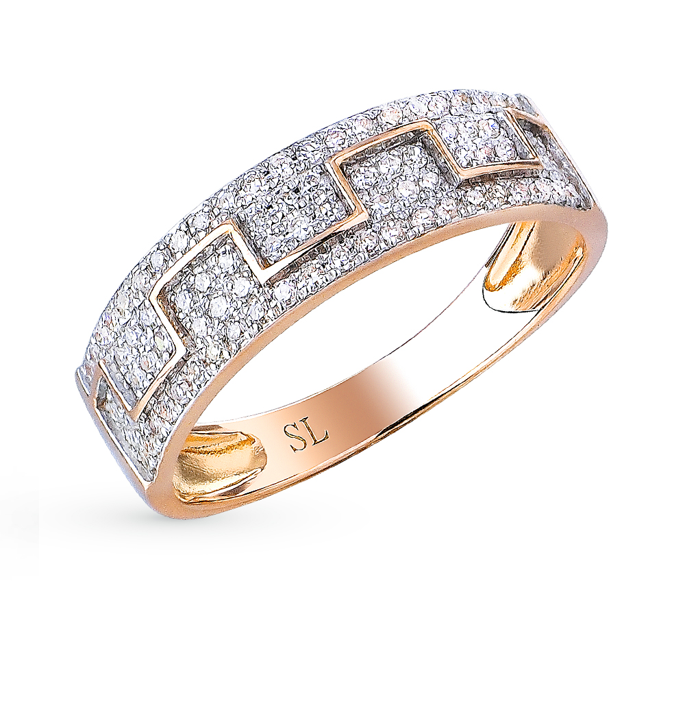 Золотое кольцо с бриллиантами 585 Санлайт