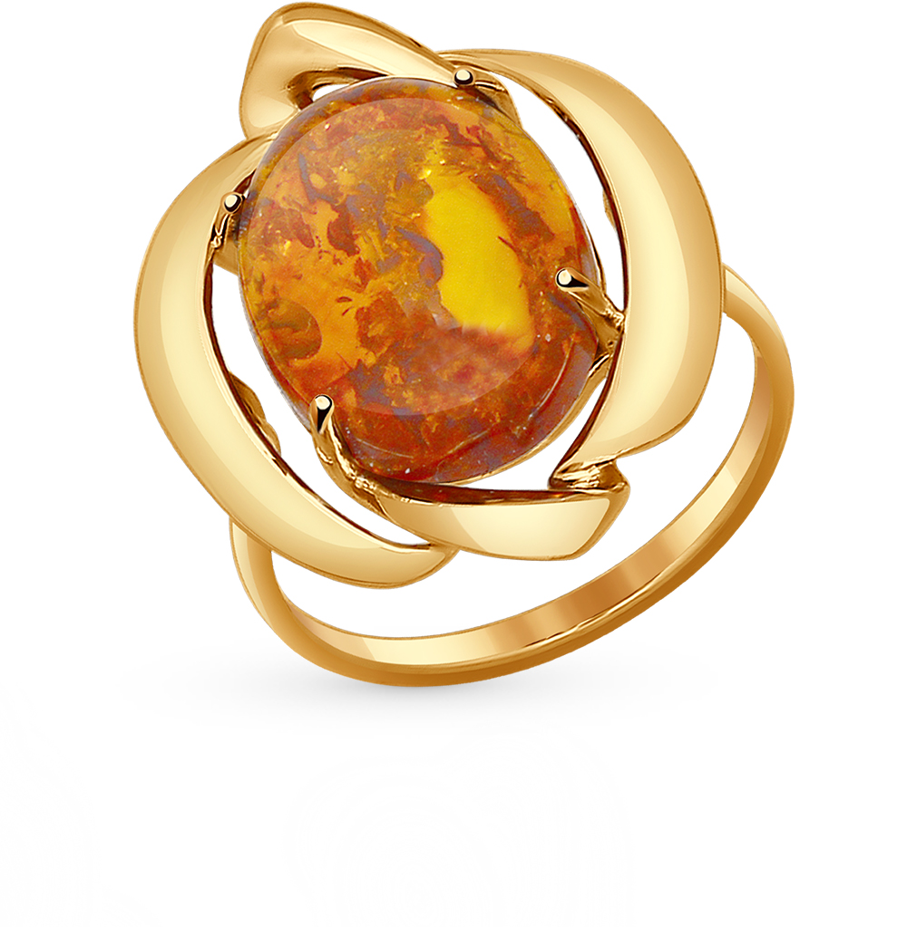Золотое кольцо с янтарем в Ростовe-на-Дону