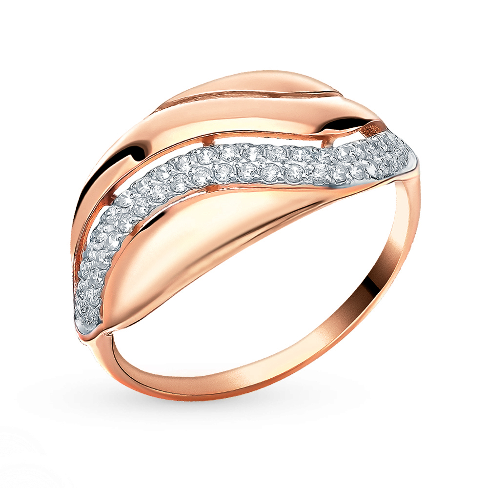 Золотое кольцо с фианитами SOKOLOV 018465* в Санкт-Петербурге