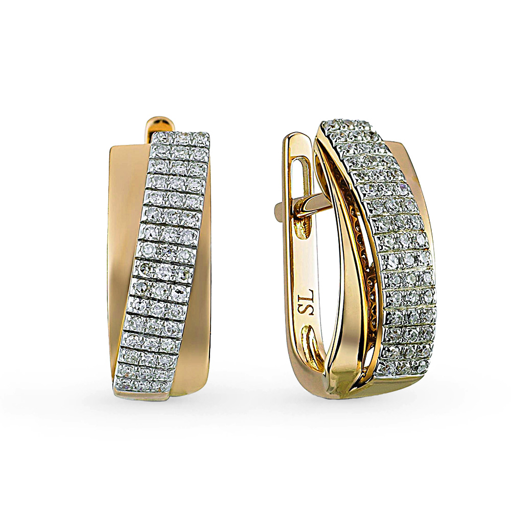 Золотые серьги с бриллиантами в Санкт-Петербурге