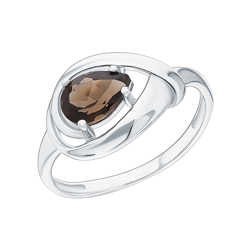 Серебряное кольцо с кварцами дымчатыми в Новосибирске