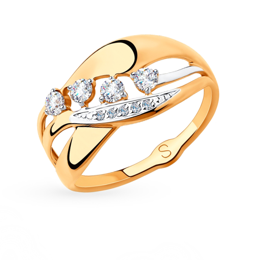 Золотое кольцо с фианитами SOKOLOV 018251 в Санкт-Петербурге
