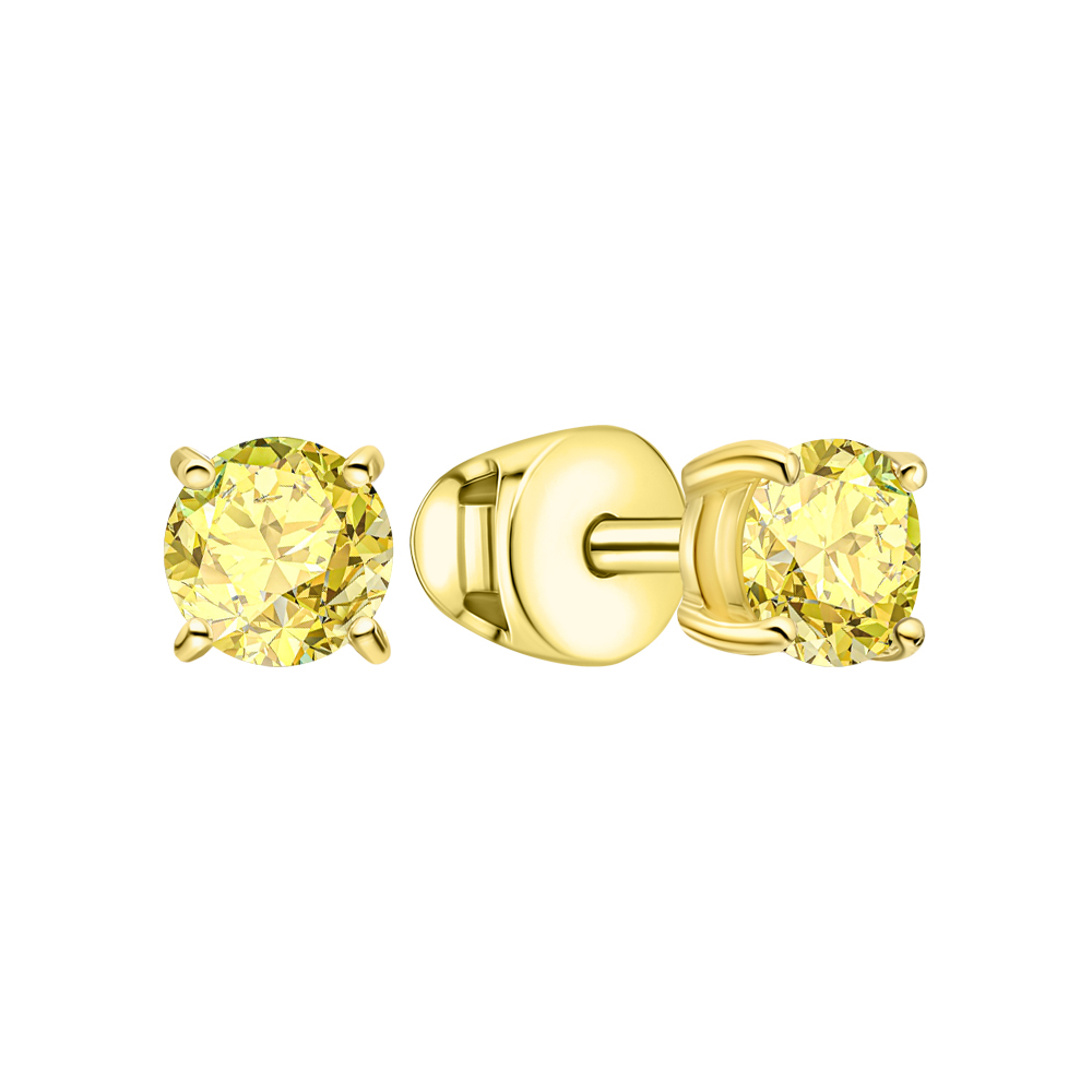 Золотые серьги с жёлтыми бриллиантами в Екатеринбурге