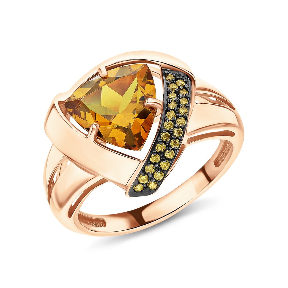 Золотое кольцо с фианитами и ситаллами в Краснодаре