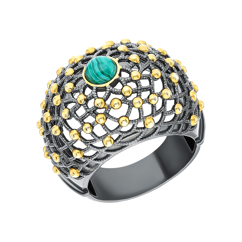 Серебряное кольцо с малахитом в Самаре