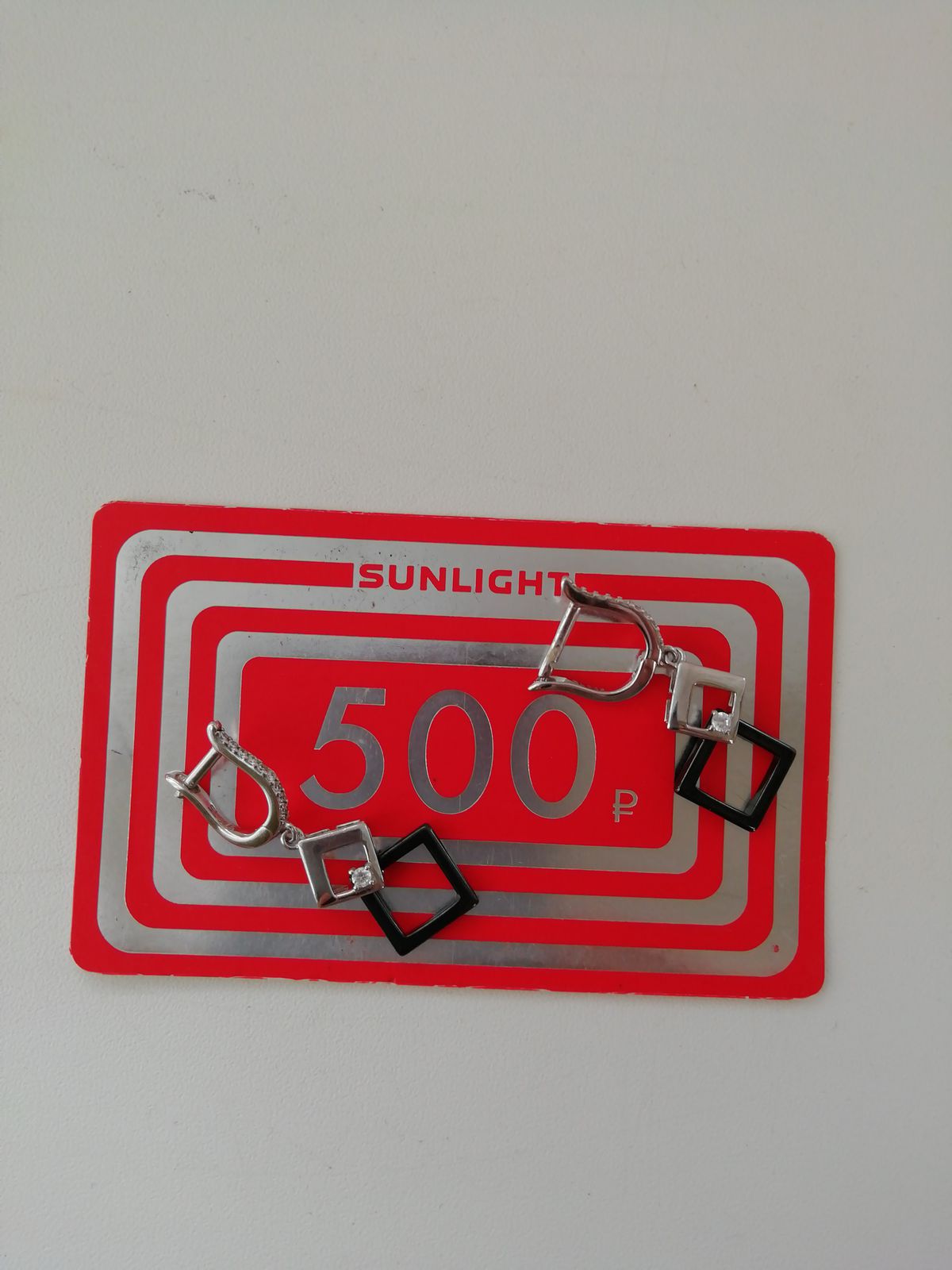 Серебряные серьги с керамикой и фианитами SUNLIGHT: белое серебро 925 ...