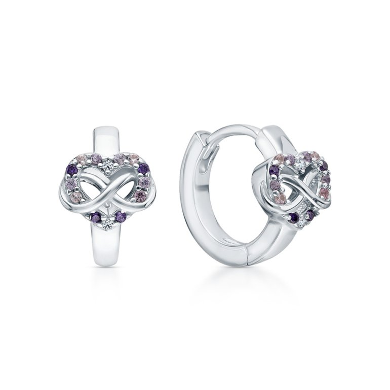 Серебряные серьги с фианитами и корундом