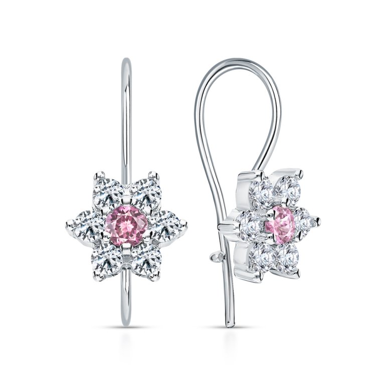 Серебряные серьги с фианитами