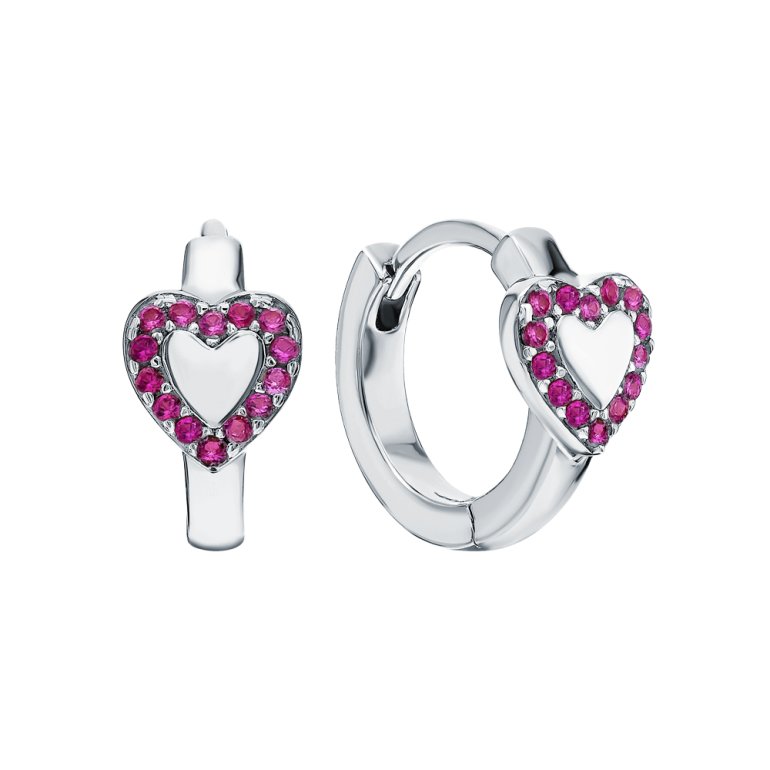 Серебряные серьги с корундом